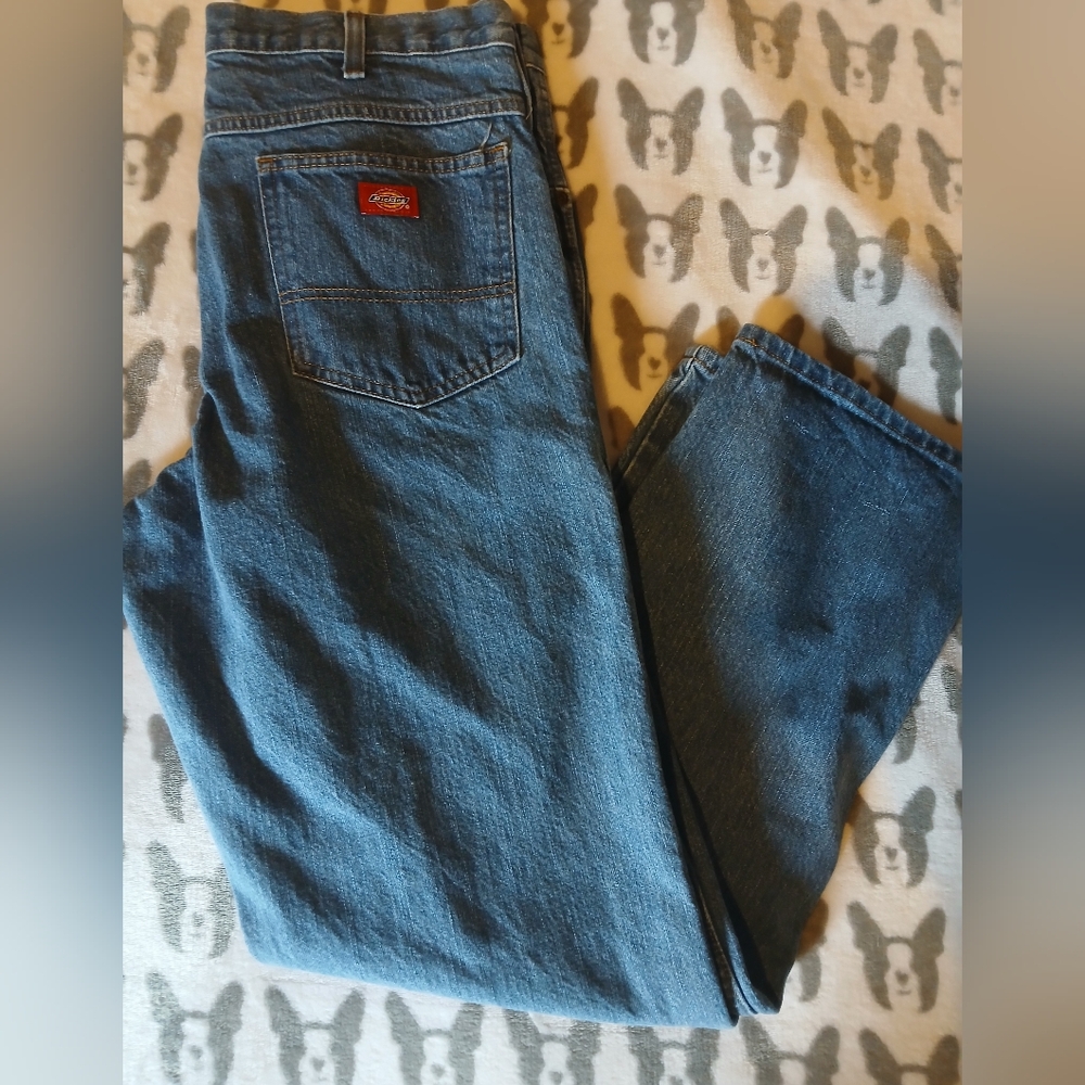 Dickies Men’s Relaxed Fit Blue Denim Jeans Mens 36x32.     FF#360